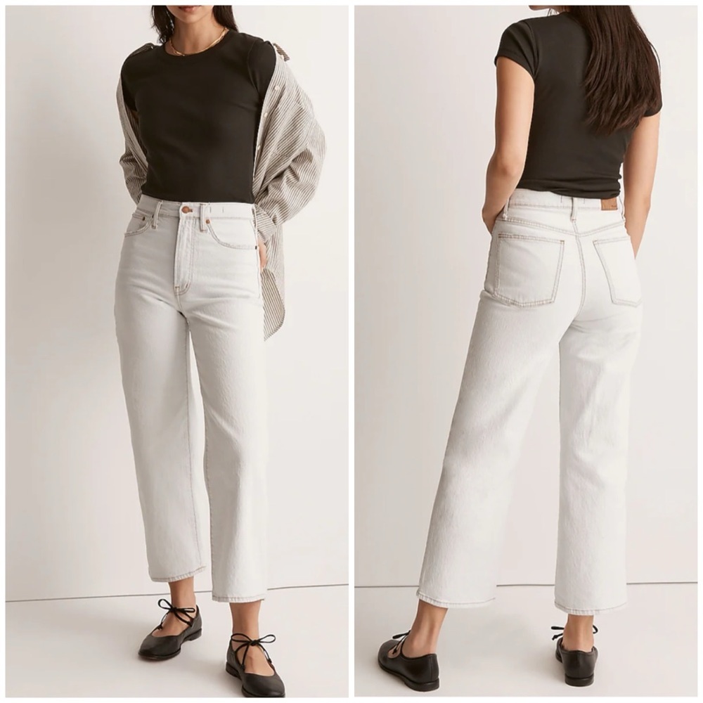 NWT Madewell The Perfect Vintage Wide Leg Crop Jeans 29 Edmunds Wash
